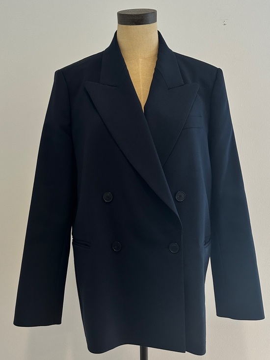 Joseph Jackets & Blazers - Joseph Navy Wool Double Breasted Blazer Size FR40/US8